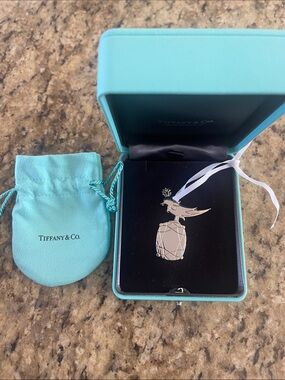 Tiffany & Co. Turquoise Blue Bird Pendant with Pouch